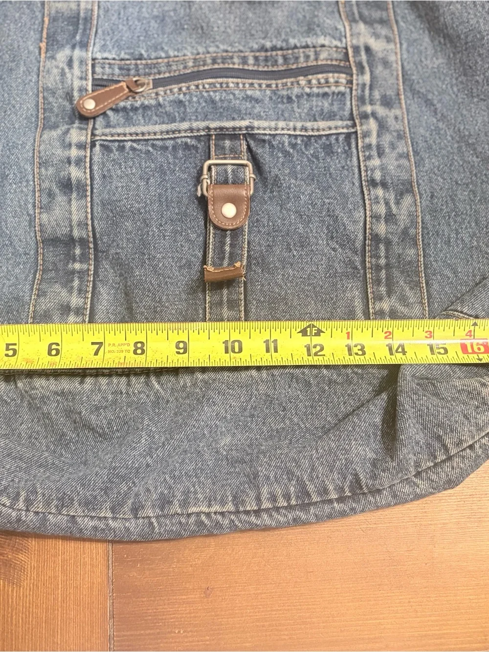 Blue Denim Tote Bag with Front Pocket